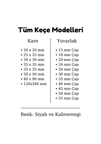 50 Mm Yapışkanlı Mobilya Ayağı Keçesi 10'lu Sessiz Kullanım Ve Zemin Koruyucu Kahverengi