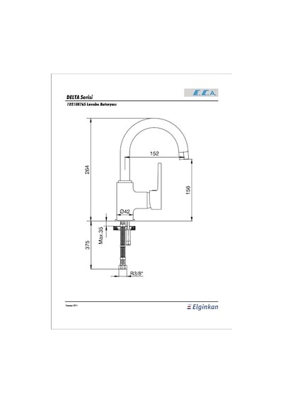 Eca Delta Lavabo Bataryası Kuğu Borulu 102108765