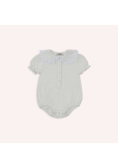 Panço Kız Çocuk Bebe Yakalı Body Gömlek Ekru