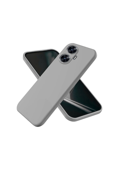 Realme C55 Uyumlu Silikon Kılıf - Kamera Korumalı Esnek Pastel Renk Kapak - Gri