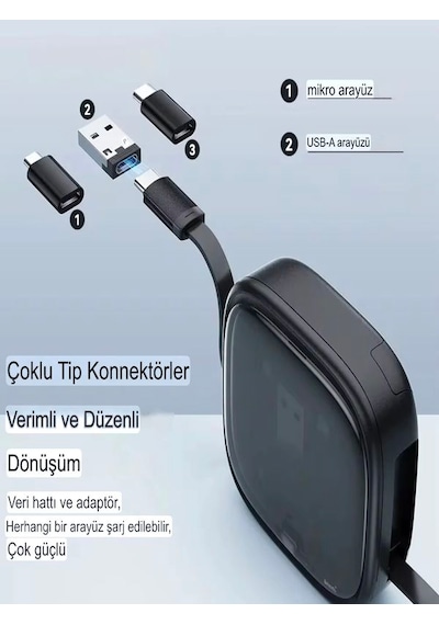 60w 3a 6in1 Çok İşlevli Seyahat Şarj Seti 0.8m Kablo + Çevirici Kit, Hızlı Şarj Çoklayıcı Set 1 ADET