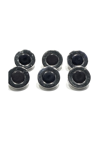 İtalyan Gümüş Çerçeveli / Hırka Ve Yelek Düğmesi / 6'lı Set / 1,8 Cm / Ita22