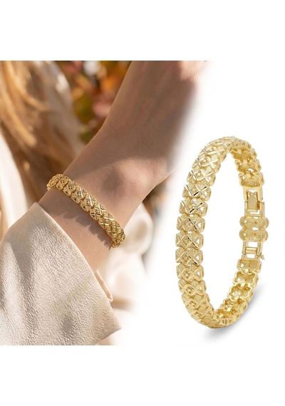 Premium Şık Ve Parlak Infinity 24k Gold Kaplama 8 Mm Kadın Bijuteri Bileklik 3183kbv5d8 - 18cm Altın