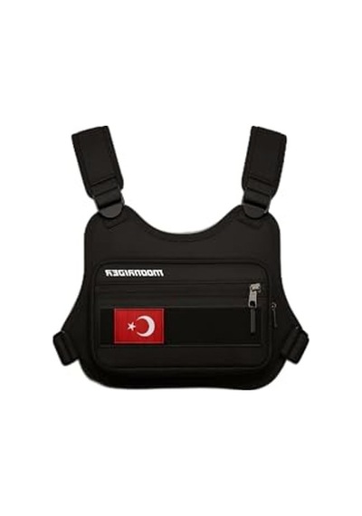 2As Geniş Hacimli Motosiklet Göğüs Çantası, Yelek Tipi Ve Kullanışlı 341 Siyah
