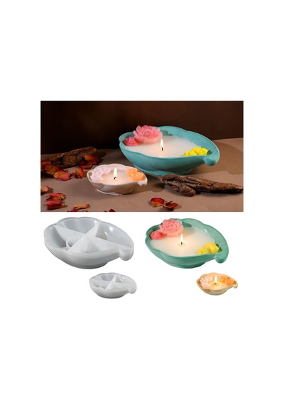 Epoksi Deniz Kabuğu Tealight Mumluk Ev Dekorasyonu Silikon Ve Taş Tozu Kalıbı