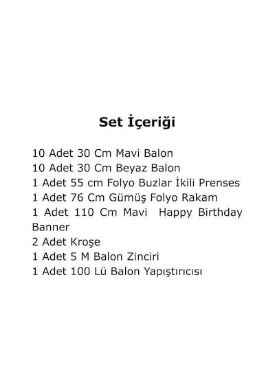 6 Yaş Frozen Tema İkili Prenses Folyo Balon Mavi Beyaz Balon Gümüş Rakam Mavi Banner Doğum Günü Seti Çok Renkli