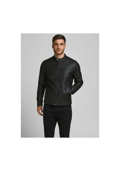 Jack & Jones Jjewarner Jacket Noos Siyah Erkek Deri Ceket 12182461