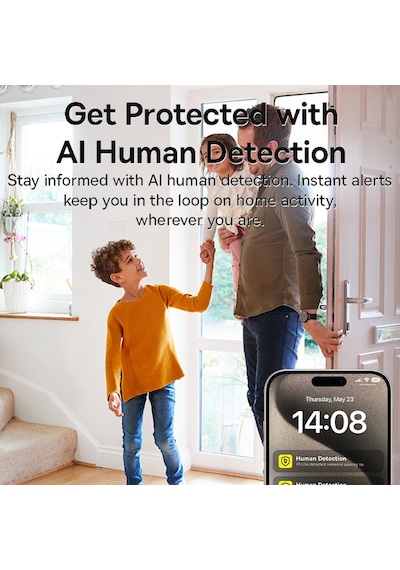 Baseus Security P1 Lite Adaptörsüz 3mp İç Mekan Akıllı Wifi Güvenlik Kamerası Beyaz