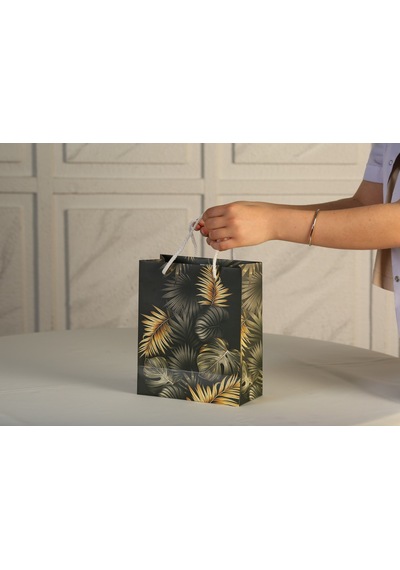Eczane Hediyelik & Alışveriş Karton Çanta Körüklü Palmiye 20 x 10 x 23.5 CM 25 Adet