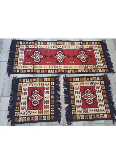 Oto Koltuk Üstü Lilim 45x50cm 45x130cm Lacivert 3'lü Set