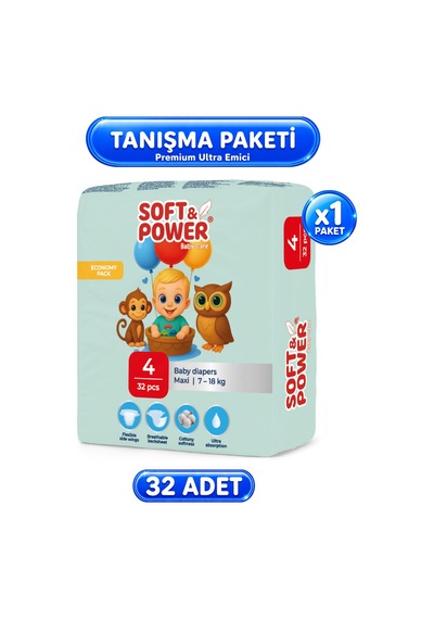 Bebek Bezi No:4 Maxi 7-18 Kg 32'li 4 Numara
