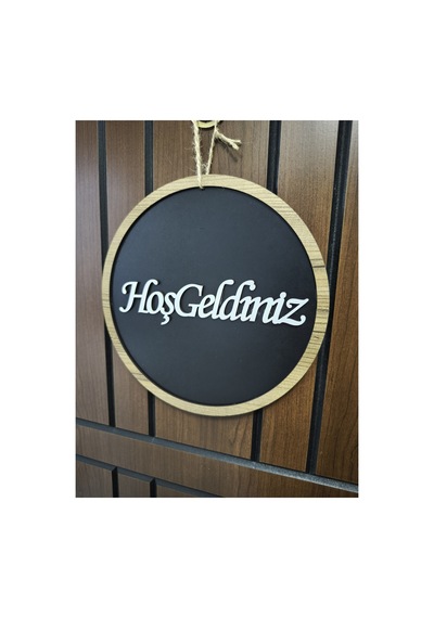 Pey Aksesuar Kapı Süsü Hoş Geldiniz Modern Kahverengi