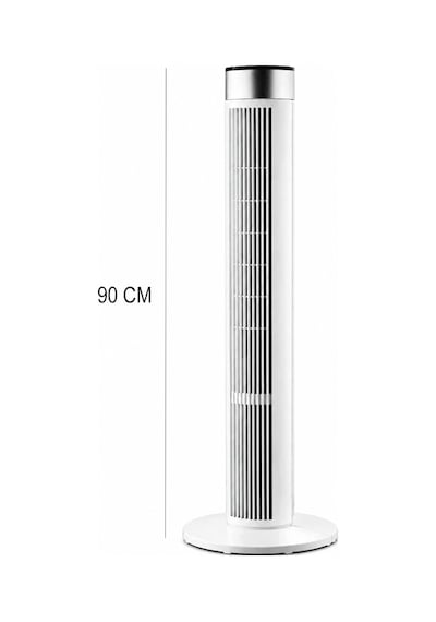 Exenar - Beyaz - Uzaktan Kumandalı Kule Tipi Fan 39" 45w 3 Rüzgar Modlu Led Dokunmatik Ekran Vantilatör Tower Fan