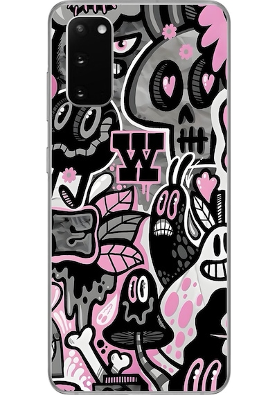 Samsung Galaxy S20 Uyumlu Şeffaf Kılıf Graffiti 10 Tasarımlı