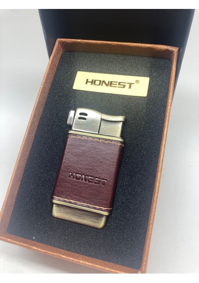 HONEST Pipo Çakmağı Derili Koyu Kahve