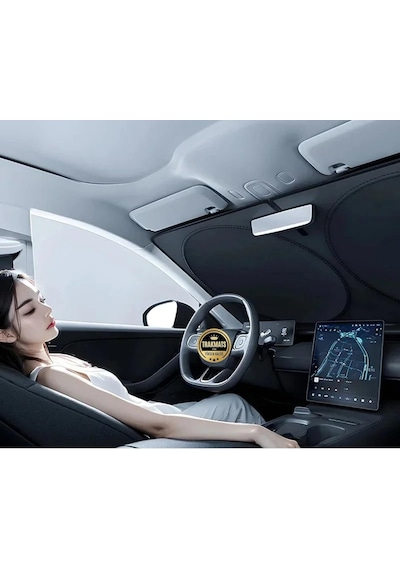 Trakmats Mercedes Glc Coupe 2015-2020 İle Uyumlu Oto Ön Cam Güneşlik, Katlanabilir Milfonlu, Uv