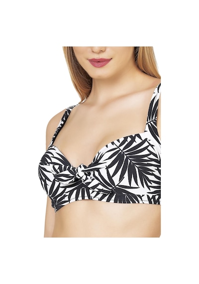 Endeep Kadın Büyük Beden Balenli Destekli Yaprak Desenli Bikini Takımı Yaprak