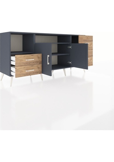 Hyperion Konsol 3 Raflı 4 Çekmeceli 2 Kapaklı 176x44x83 Antrasit-antrasit/çam Antrasit/çam Hyperion Konsol 3 Raflı 4 Çekmeceli 2 Kapaklı 176x44x83 Antrasit-antrasit/çam Antrasit/çam