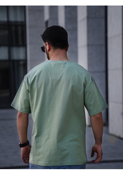 Erkek Oversize Tişört Turkuaz Turkuaz