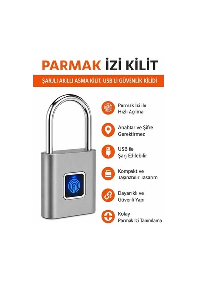 Parmak İzli Asma Kilit
