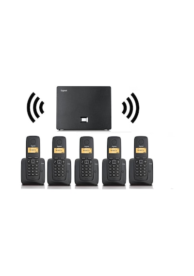 Gigaset 5 Dahili Dect Telsiz Kablosuz Telefon Santrali Siyah