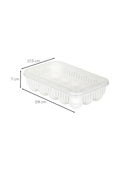 Porsima Vc-722 Peggy 15 Bölmeli Kapaklı Yumurta Kutusu Yumurtalık Buzdolabı Organizeri Saklama Kabı Beyaz