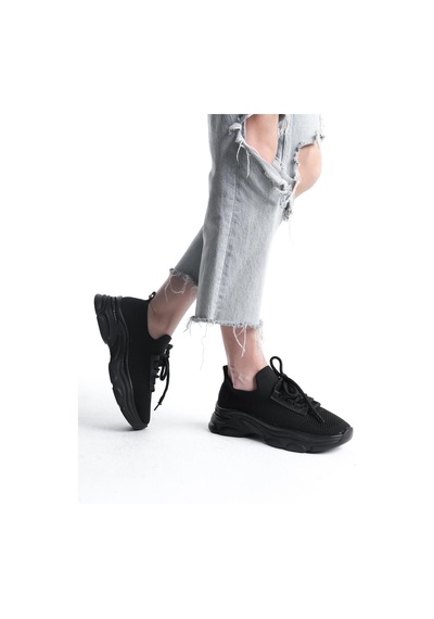 Kadın Rocco Siyah Triko Taşlı Spor Ayakkabı & Sneaker Siyah1 Siyah