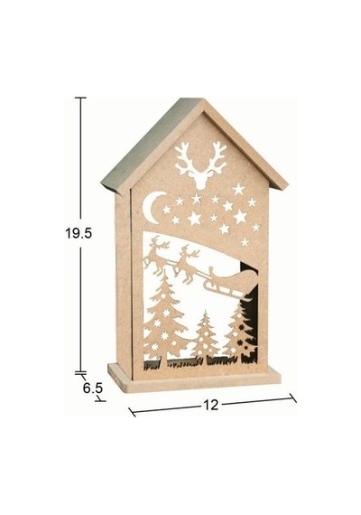 Ahşap Yılbaşı Süsü T-light Mumluk Yb27