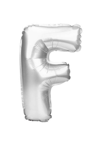 Harf Folyo Balon Büyük Boy Metalik Gümüş F Harfi Folyo Balon Metalik - 100 Cm