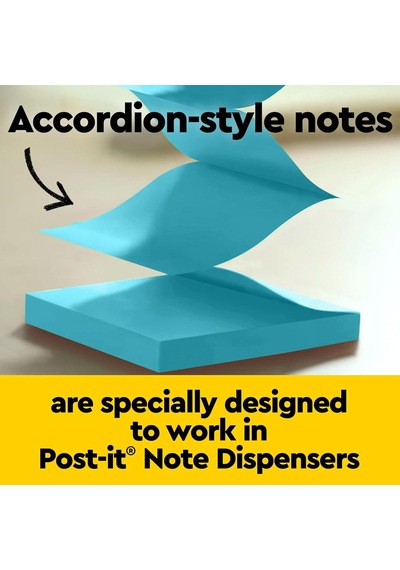 Post-it Süper Yapışkan%100 Geri Dönüştürülmüş Açılır Notlar, Oasis Koleksiyonu, 3 İnç X 3 İnç, 70 Yaprak,