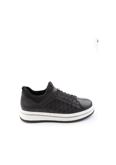 Siyah Hakiki Deri Erkek Sneaker E01958181643 Siyah