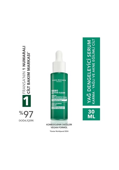 Yves Rocher Sebo Active Clear Karma Ve Yağlı Ciltler İçin Arındırıcı Bakım Seti 390+150+50+30 Ml