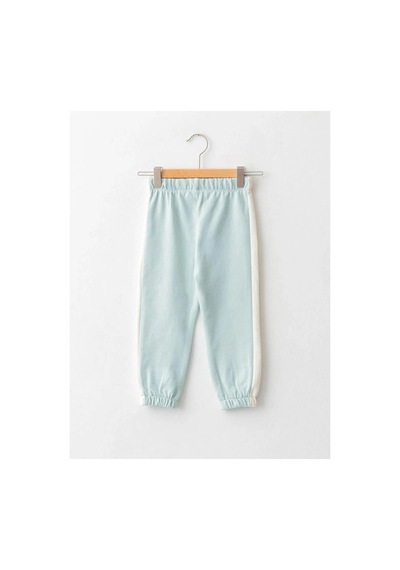 LC Waikiki Lcw Baby Yeşil Beli Lastikli Pamuklu Kız Bebek Eşofman Alt Dull Green