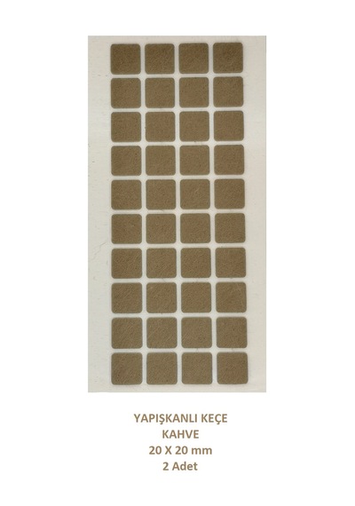 Zemin Koruyucu, 20x20 mm Keçe, Kahve (2 Adet)