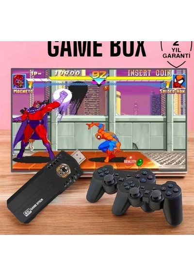 Game Box 20.000 Oyunlu 8k Ultra Hd Oyun Konsolu 64 Gb Kablosuz Çift Kontrolcü Seti