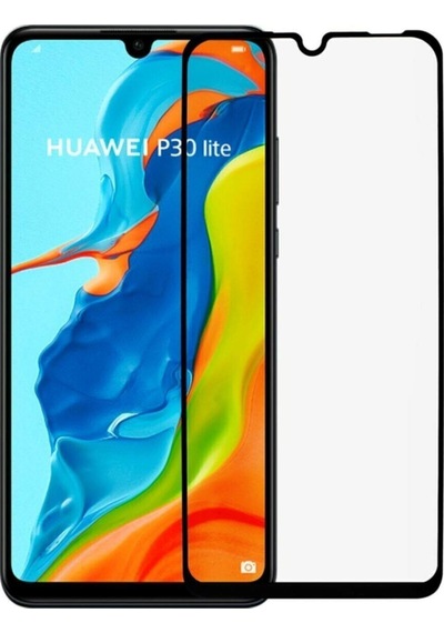 Huawei P30 Lite Siyah Seramik Nano Ekran Koruyucu Tam Kaplayan Kırılmaz Esnek Cam