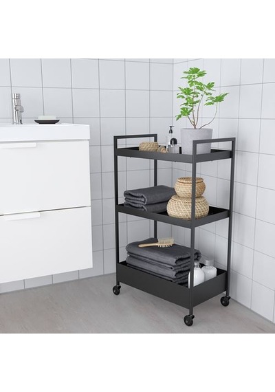Ikea Nıssafors Servis Arabası, Siyah, 50,5x30x83 Cm