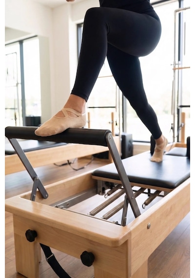 Saysez Bambu Kadın Kaydırmaz Taban Silikon Baskı Pilates Yoga Fitness Dans Aktivite Babet Çorabı Bej
