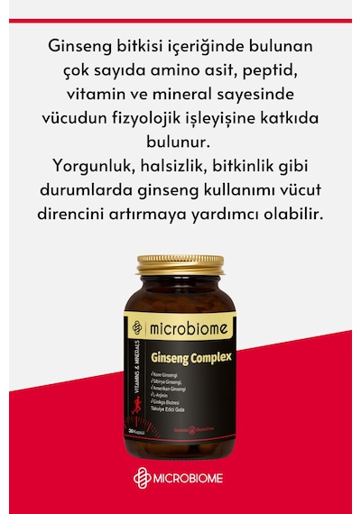 Microbiome Ginseng Complex 30 Kapsül Microbiome Ginseng Complex 30 Kapsül