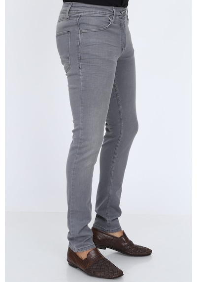 Digital Jeans Erkek Slim Fit Dar Kesim Dar Paça Kot Pantol Açık Gri