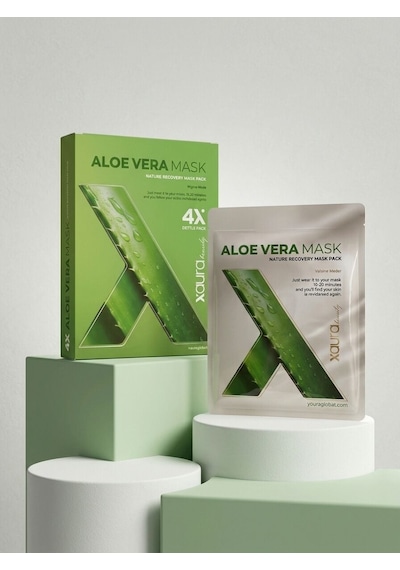 Xaura Beauty Aloe Vera Mask Nature Recovery Kağıt Yüz Maskesi 4'lü Paket