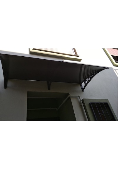 Plastik Ayak 6mm Levhalı Pratik Sundurma 100x300 Cm Antrasit Gri