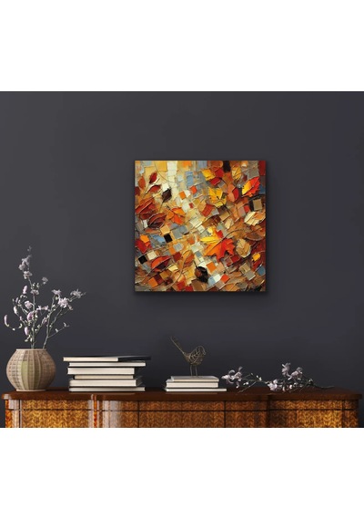 Sonbahar Mevsimi Kanvas Tablo 60x60cm Çok Renkli
