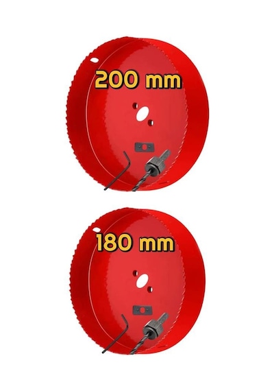 2 Li Alçıpan Plastik Ahşap Panç Ve Adaptör Seti 180 Mm 200 Mm