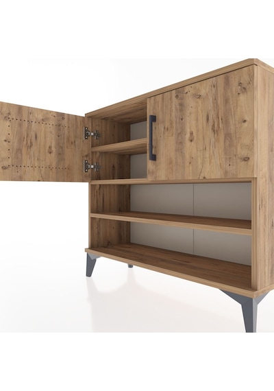 Arges Şifonyer 3 Raflı 2 Kapaklı 88x30x80 Çam-çam Atlas Çam