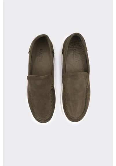 Derinet Hakiki Deri Erkek Loafer Yeşil Süet Yeşil Süet