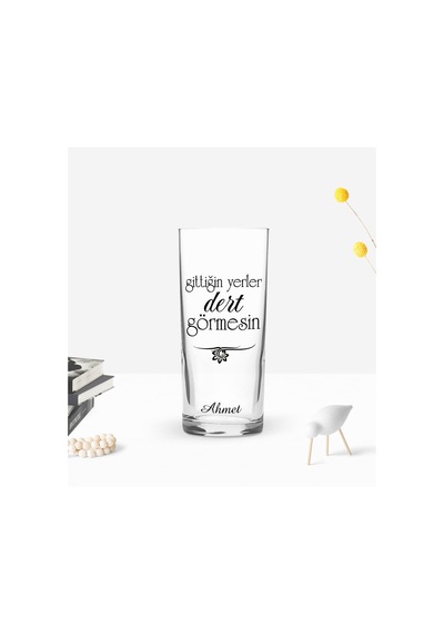 Kişiye Özel Renkli Baskılı Gittiğin Yerler Tasarımlı Rakı Bardağı