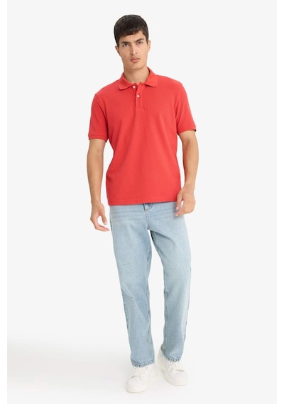 Defacto Regular Fit Polo Yaka Pike Kısa Kollu Tişört E9504ax25smrd28 Kirmizi