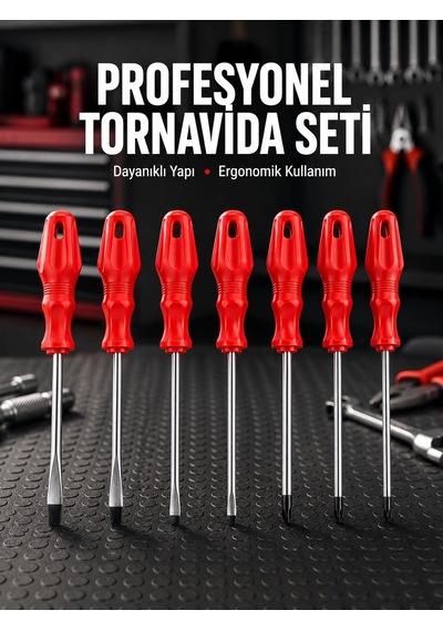 Profesyonel Ve Günlük Kullanıma Uygun 7li Tornavida Seti 63837793