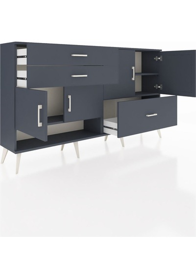 Arges Konsol 3 Raflı 3 Çekmeceli 4 Kapaklı 176x30x99 Antrasit-ant Antrasit-antrasit Arges Konsol 3 Raflı 3 Çekmeceli 4 Kapaklı 176x30x99 Antrasit-ant Antrasit-antrasit